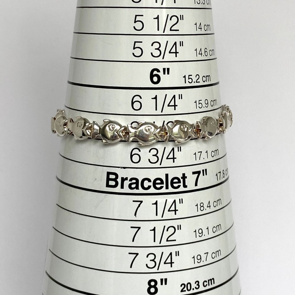 Sterling Silver Milor 925 Italy Hollow Puffy Fish Link Sea Life Bracelet 6-7/8" - Picture 11 of 16